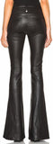Black Faux-Leather Lace-up Flare Pants - DESIGNER INSPIRED FASHIONS
