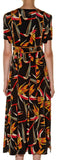 'Bird of Paradise' Print Silk Midi Dress - DESIGNER INSPIRED FASHIONS