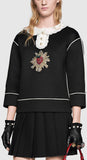 Embroidered Bonded Cotton Jersey Sweatshirt - DESIGNER INSPIRED FASHIONS
