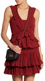 'Grayton' Ruffled Top & 'Glitz' Crinkled Skirt in Red - DESIGNER INSPIRED FASHIONS