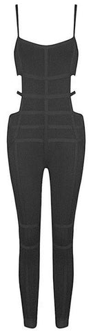 Black Cut-Out Bandage Jumpsuit - DESIGNER INSPIRED FASHIONS