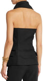 Double-Breasted Sleeveless Vest/Top in Black - DESIGNER INSPIRED FASHIONS