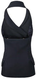 Double-Breasted Sleeveless Vest/Top in Black - DESIGNER INSPIRED FASHIONS