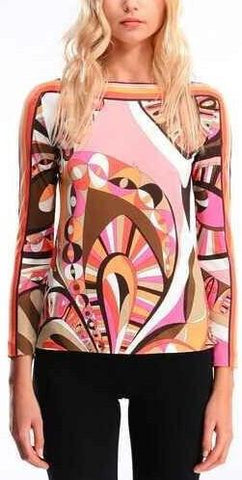 Psychedelic Print Jersey Silk Top - DESIGNER INSPIRED FASHIONS