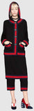 Hooded Knit Cardigan-Jacket, Black
