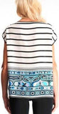 Stripe & Mixed Print Jersey Silk Top - DESIGNER INSPIRED FASHIONS