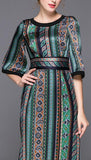 Multicolored Printed Midi Dress - DESIGNER INSPIRED FASHIONS