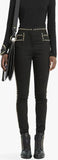Black Studded High-Waisted Trousers