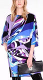 Geometric Abstract Printed Jersey Tunic Dress - DESIGNER INSPIRED FASHIONS