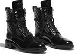 Black Leather Lace-up Boots