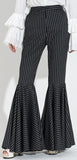 Pinstripe Bell-Bottom Pants