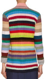 Color-Stripe Knit Cardigan Sweater - DESIGNER INSPIRED FASHIONS