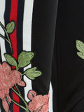 Jersey Floral-Embroidered Stirrup Trousers
