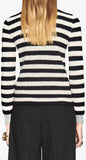 Floral-Embroidered Striped Knit Sweater