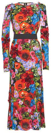 Embellished Floral Bouquet Print Dress - Multi Color - DESIGNER INSPIRED FASHIONS