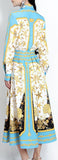 Shell & Starfish Printed Shirt with Necktie & Matching Midi Skirt