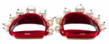 Pearl Embellished Sliders - Red or Black