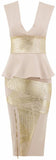 Sleeveless Flared Low-Cut Bandage Top and Skirt Set