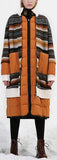 Striped Wool Puffer Down Coat
