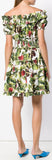 Printed Poplin Off-the Shoulder Dress