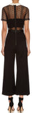 Black Fleur Lace-Paneled Wide-Leg Jumpsuit - DESIGNER INSPIRED FASHIONS