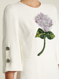Embellished Flower-Appliqu̩ Cady Dress