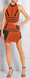 Engineered Mesh-Effect Sleeveless Mini Dress