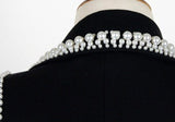 Faux-Pearl Embellished Blazer in Black - DESIGNER INSPIRED FASHIONS