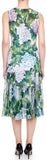 Hydrangea Print Pleated Dress