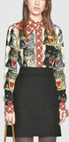 Tiger Face Print Silk Shirt