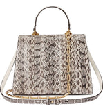 Snakeskin Top Handle Bag