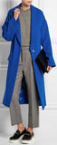 Cashmere & Wool Wrap Coat in Blue - DESIGNER INSPIRED FASHIONS