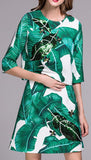 Banana Leaf Print Sequin Embellished Top & Skirt Set - DESIGNER INSPIRED FASHIONS