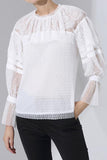 Ruffle Lace Blouse, White - DESIGNER INSPIRED FASHIONS