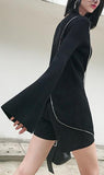 Asymmetric Zip-Embellished Sweater