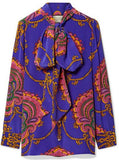Treasure Pussy-Bow Printed Silk Crepe De Chine Blouse