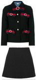Web-Bow Tweed Jacket & Skirt Set