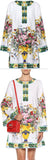 Floral & Vase Printed Short Kaftan Dress