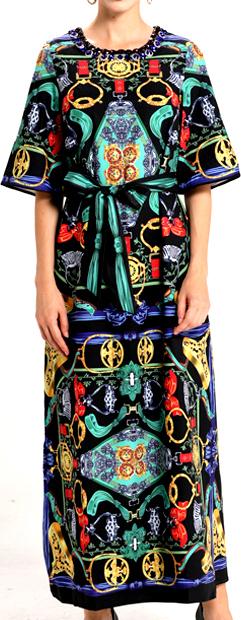 Printed Multi Colored Maxi Dress