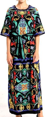 Printed Multi Colored Maxi Dress