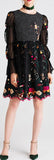 Balloon-Sleeve Embroidered Dress