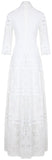 Cut-Out Half-Sleeve White Maxi Dress