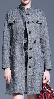 Grey Military Coat - DESIGNER INSPIRED FASHIONS