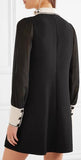 Black Cady Dress with White Sequined Collar & Cuffs