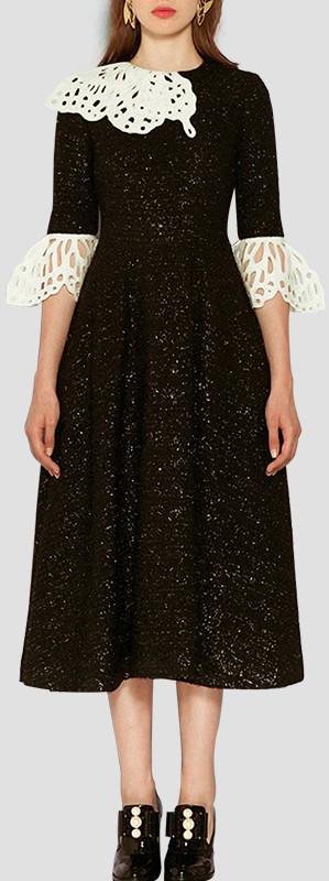Butterfly-Trim-Cutout Dress - DESIGNER INSPIRED FASHIONS