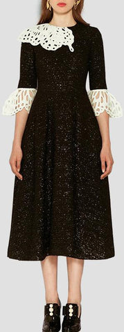 Butterfly-Trim-Cutout Dress - DESIGNER INSPIRED FASHIONS
