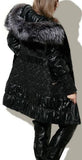 Full Fox-Fur Hooded Quilted Coat