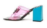 Logo Leather and PVC Sandals