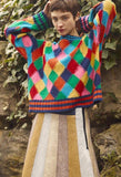 Diamond-Stitched Wool-Blend Sweater