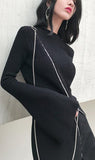 Asymmetric Zip-Embellished Sweater